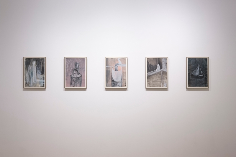 「在靠近的過程－許懿婷個展」作品：《飄浮身體系列》，壓克力、紙，27×39 cm，2020